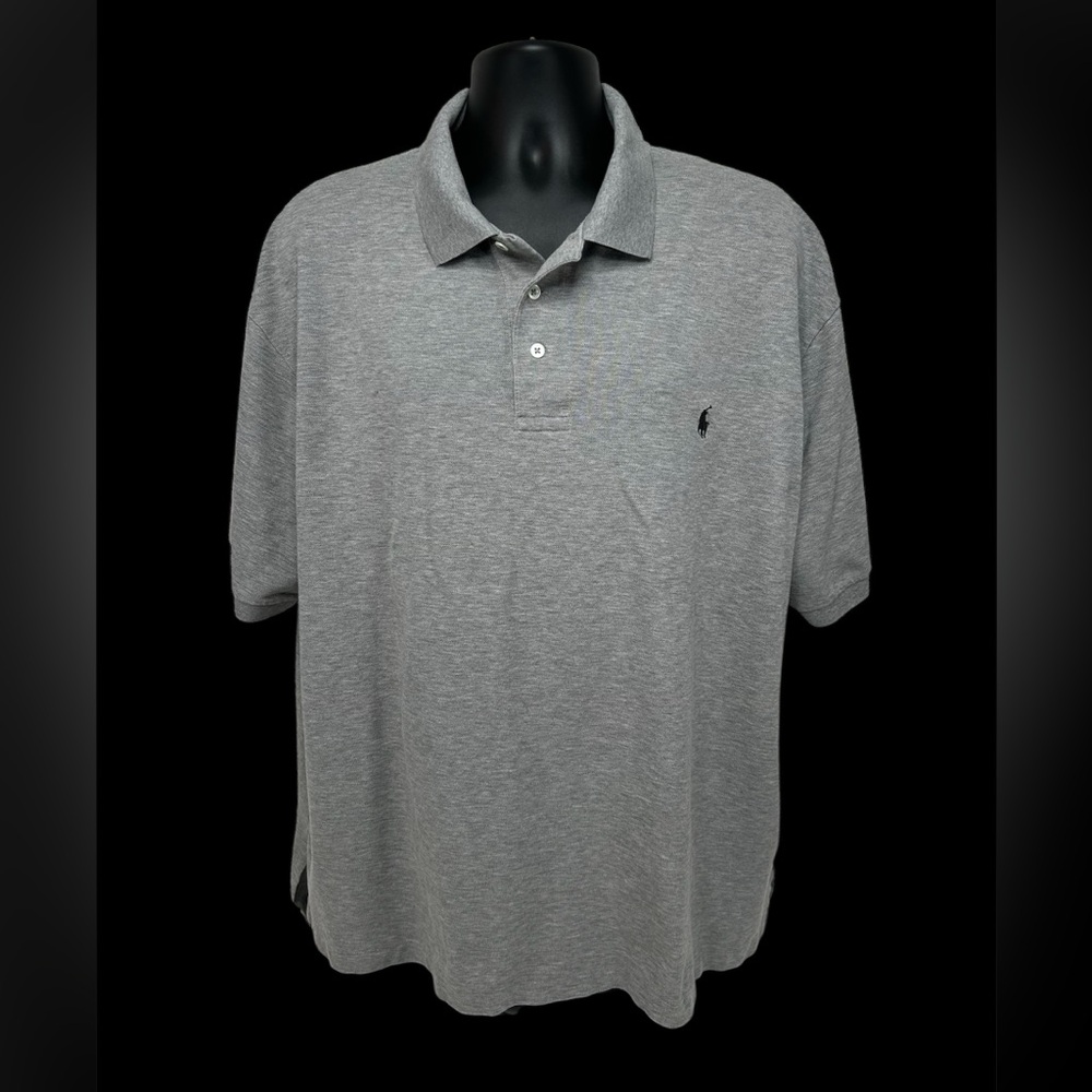 Ralph Lauren Classic Gray Polo Shirt Big & Tall Stretch Mesh Golf Size 2XB
